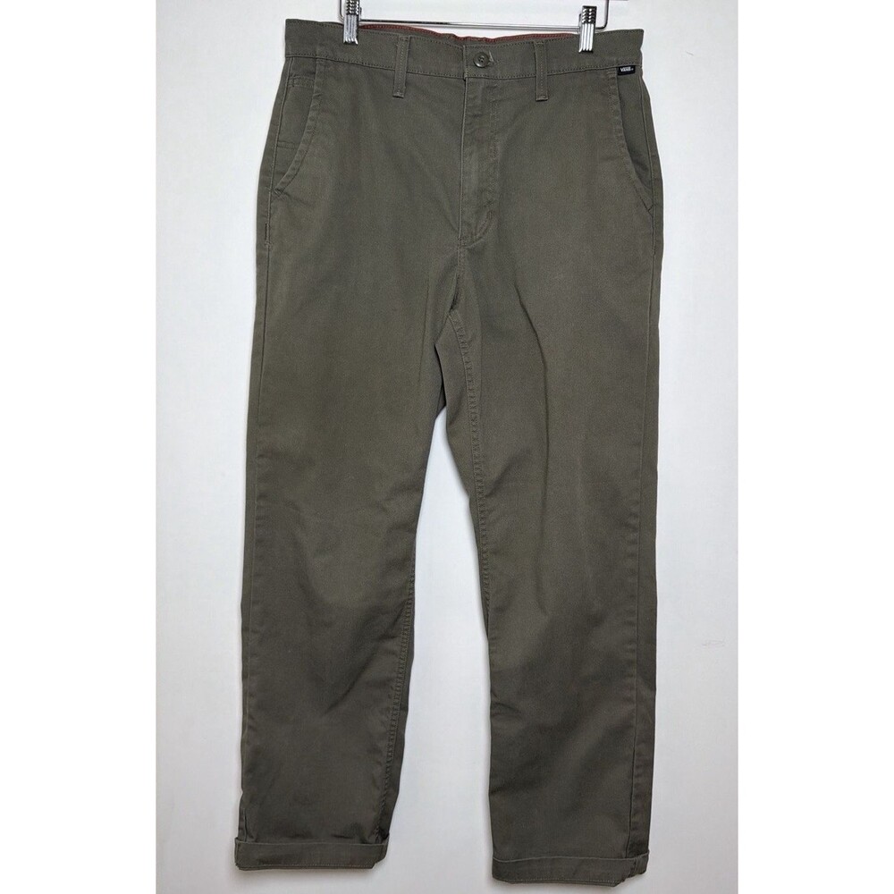 Vans Authentic Chino Pants Mens 30 Olive Green Loose Fit Skate Workwear
